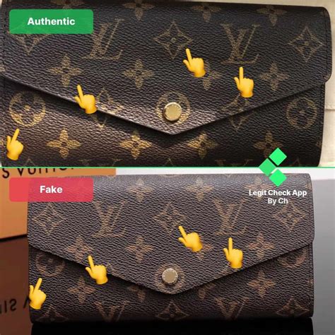 false Louis Vuitton wallet symbol